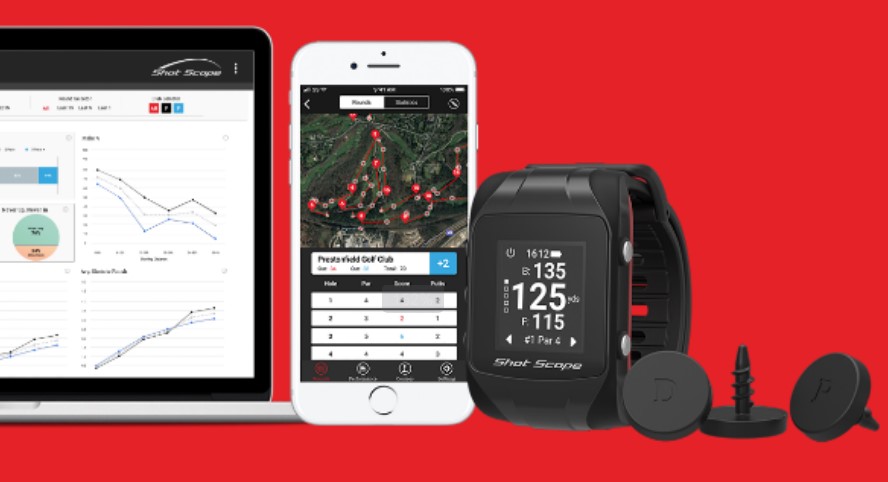 Shot scope v2 online smart gps golf watch